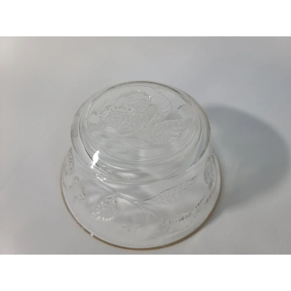 Gold Rimmed Crystal Bowl Marked FRANCE  Berries, vines, and Leaves  2  1/4” X 5”